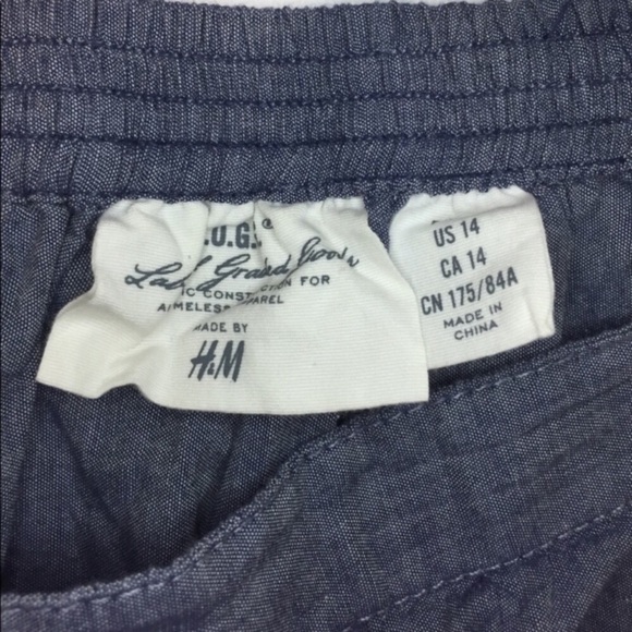 L.O.G.G by H&M Chambray & Pink Striped Skirt  14 - Picture 2 of 5